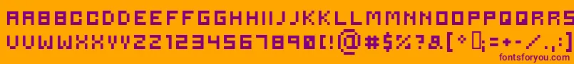 Serious Font – Purple Fonts on Orange Background