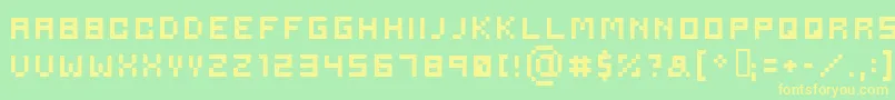 Serious Font – Yellow Fonts on Green Background