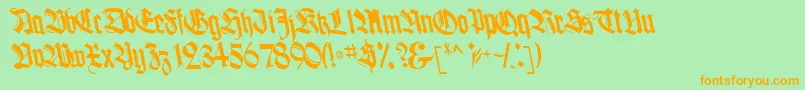 BoogieBold-fontti – oranssit fontit vihreällä taustalla