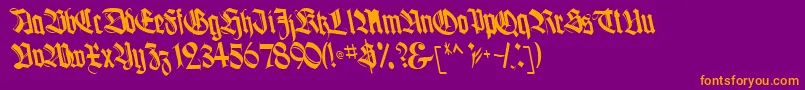 BoogieBold-fontti – oranssit fontit violetilla taustalla