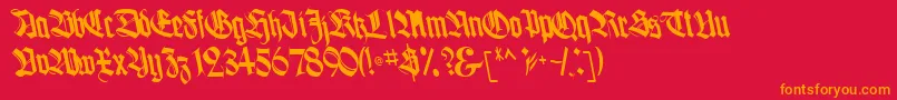 BoogieBold-Schriftart – Orangefarbene Schriften auf rotem Hintergrund