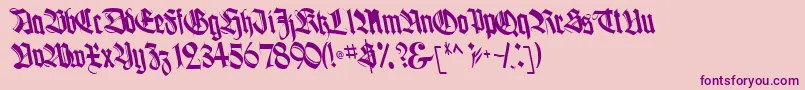 BoogieBold-Schriftart – Violette Schriften auf rosa Hintergrund