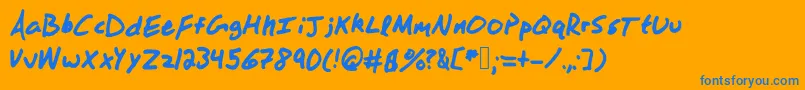 Woahthatsbold Font – Blue Fonts on Orange Background