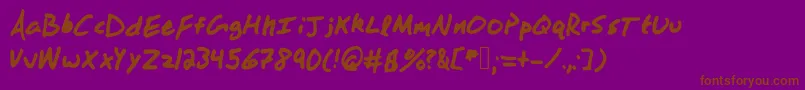 Woahthatsbold-Schriftart – Braune Schriften auf violettem Hintergrund