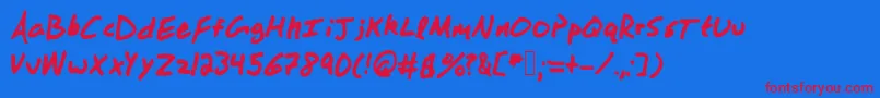 Woahthatsbold Font – Red Fonts on Blue Background