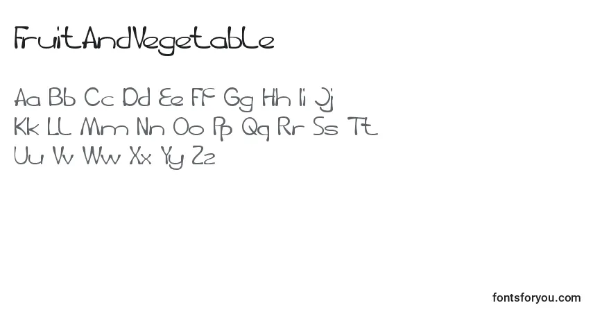 Шрифт FruitAndVegetable – алфавит, цифры, специальные символы