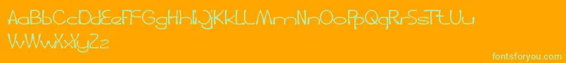 FruitAndVegetable-Schriftart – Grüne Schriften auf orangefarbenem Hintergrund