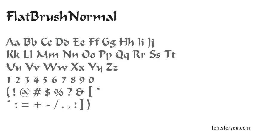 A fonte FlatBrushNormal – alfabeto, números, caracteres especiais