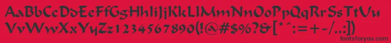 FlatBrushNormal Font – Black Fonts on Red Background