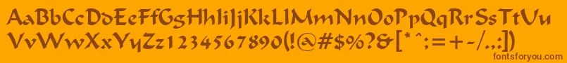 FlatBrushNormal Font – Brown Fonts on Orange Background