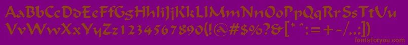 FlatBrushNormal-Schriftart – Braune Schriften auf violettem Hintergrund