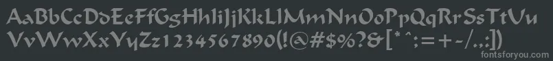 フォントFlatBrushNormal – 黒い背景に灰色の文字