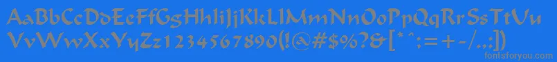 Czcionka FlatBrushNormal – szare czcionki na niebieskim tle