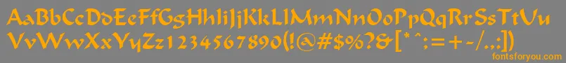FlatBrushNormal-Schriftart – Orangefarbene Schriften auf grauem Hintergrund