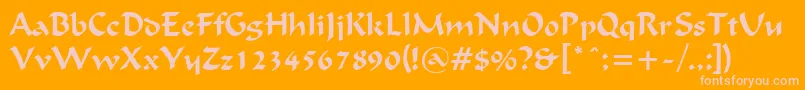 FlatBrushNormal Font – Pink Fonts on Orange Background