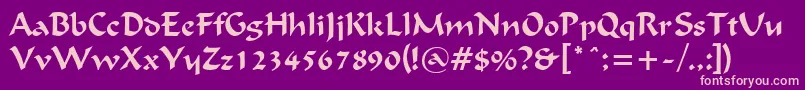 FlatBrushNormal Font – Pink Fonts on Purple Background