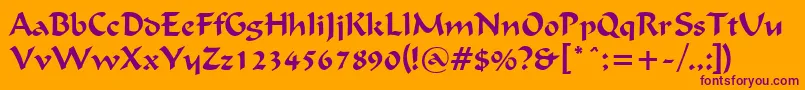 FlatBrushNormal Font – Purple Fonts on Orange Background