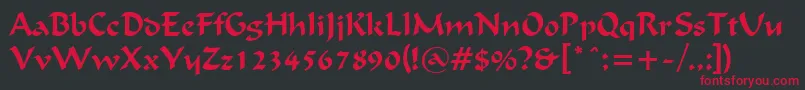 フォントFlatBrushNormal – 黒い背景に赤い文字