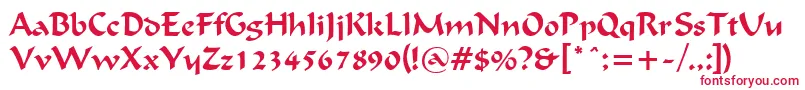 フォントFlatBrushNormal – 白い背景に赤い文字