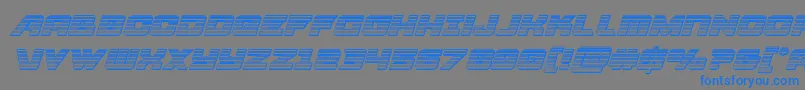 フォントAircruiserchromeital – 灰色の背景に青い文字