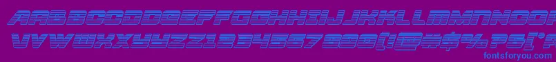 Aircruiserchromeital Font – Blue Fonts on Purple Background