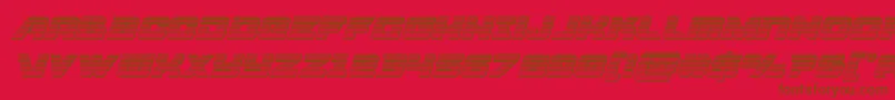 Aircruiserchromeital-Schriftart – Braune Schriften auf rotem Hintergrund