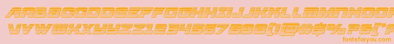 Aircruiserchromeital-Schriftart – Orangefarbene Schriften auf rosa Hintergrund