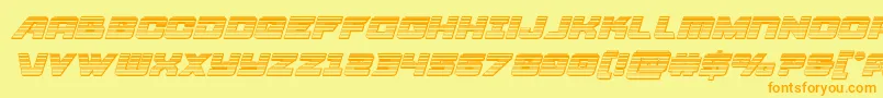 Aircruiserchromeital Font – Orange Fonts on Yellow Background