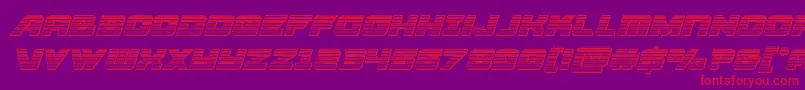 Aircruiserchromeital-Schriftart – Rote Schriften auf violettem Hintergrund
