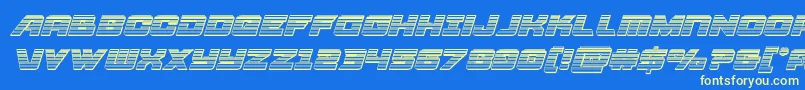 Aircruiserchromeital Font – Yellow Fonts on Blue Background