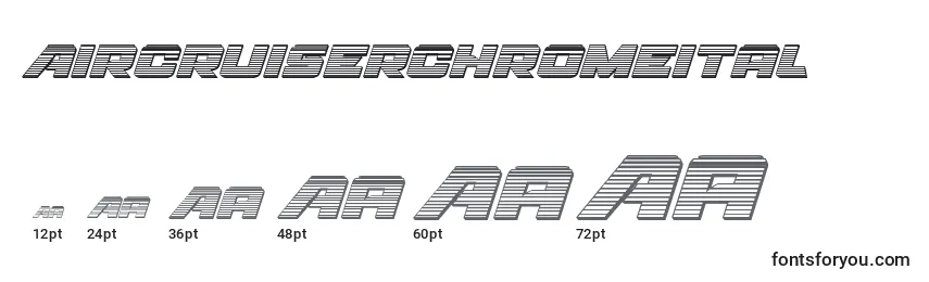 Aircruiserchromeital-fontin koot