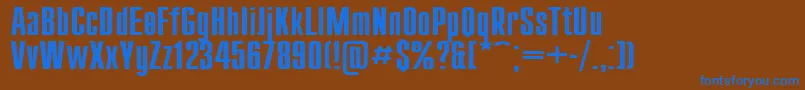 Compact125 Font – Blue Fonts on Brown Background