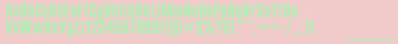 Compact125 Font – Green Fonts on Pink Background