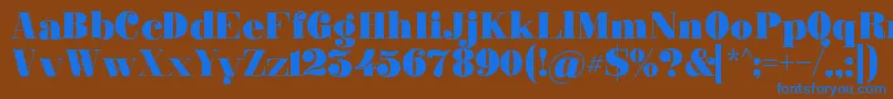 フォントGanton – 茶色の背景に青い文字