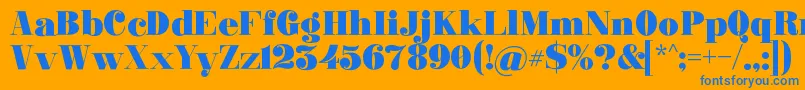 Ganton Font – Blue Fonts on Orange Background