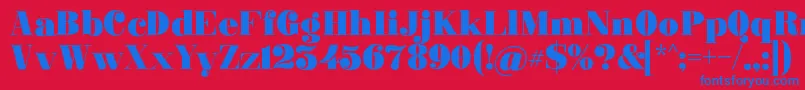 Ganton Font – Blue Fonts on Red Background