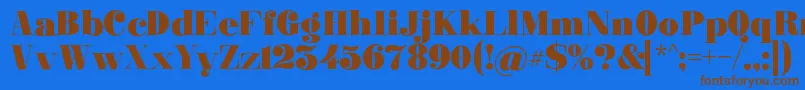 フォントGanton – 茶色の文字が青い背景にあります。