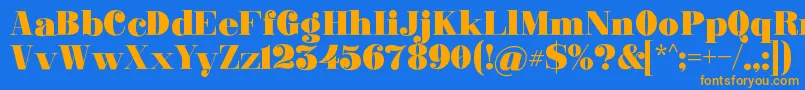 Ganton Font – Orange Fonts on Blue Background