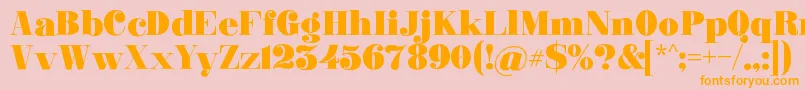 Ganton Font – Orange Fonts on Pink Background