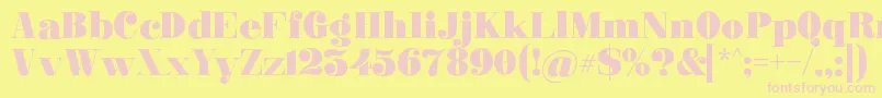 Ganton Font – Pink Fonts on Yellow Background