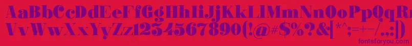 Ganton Font – Purple Fonts on Red Background