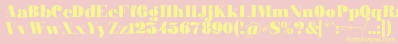 Ganton Font – Yellow Fonts on Pink Background