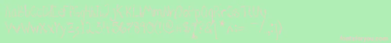 HannahAddedSomeFlare Font – Pink Fonts on Green Background