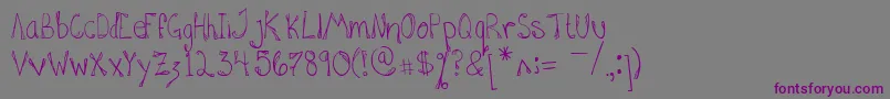 HannahAddedSomeFlare Font – Purple Fonts on Gray Background