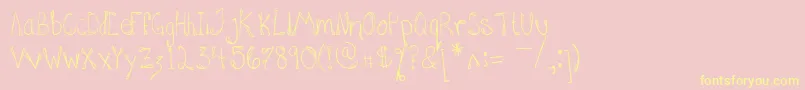 HannahAddedSomeFlare Font – Yellow Fonts on Pink Background