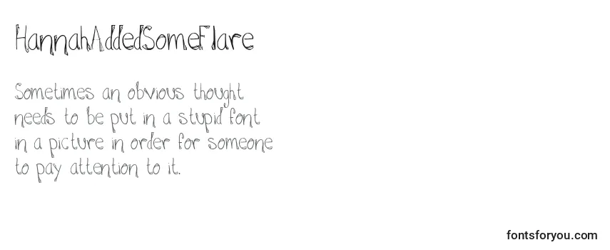 Review of the HannahAddedSomeFlare Font