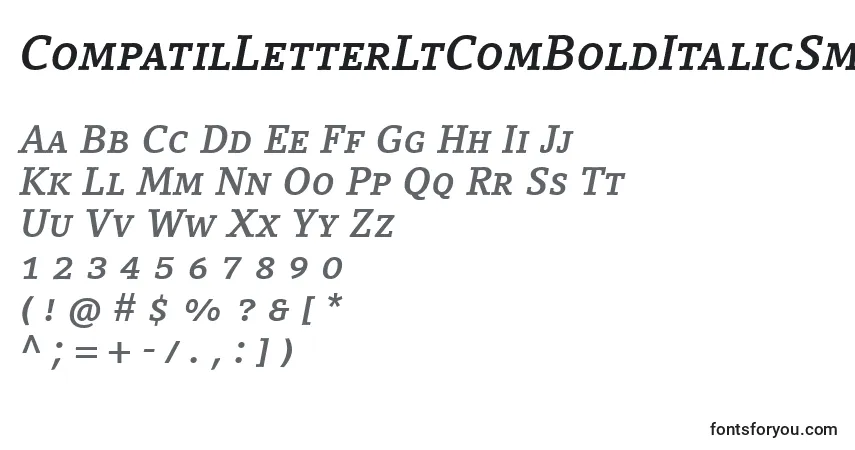 A fonte CompatilLetterLtComBoldItalicSmallCaps – alfabeto, números, caracteres especiais