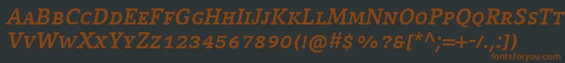 フォントCompatilLetterLtComBoldItalicSmallCaps – 黒い背景に茶色のフォント