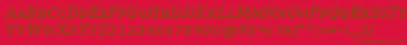 Шрифт CompatilLetterLtComBoldItalicSmallCaps – коричневые шрифты на красном фоне