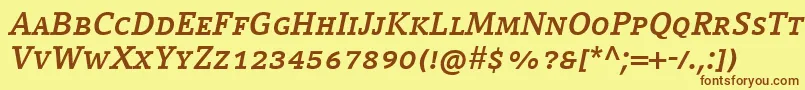 Шрифт CompatilLetterLtComBoldItalicSmallCaps – коричневые шрифты на жёлтом фоне